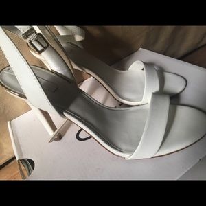 Aldo White Sandal Heels